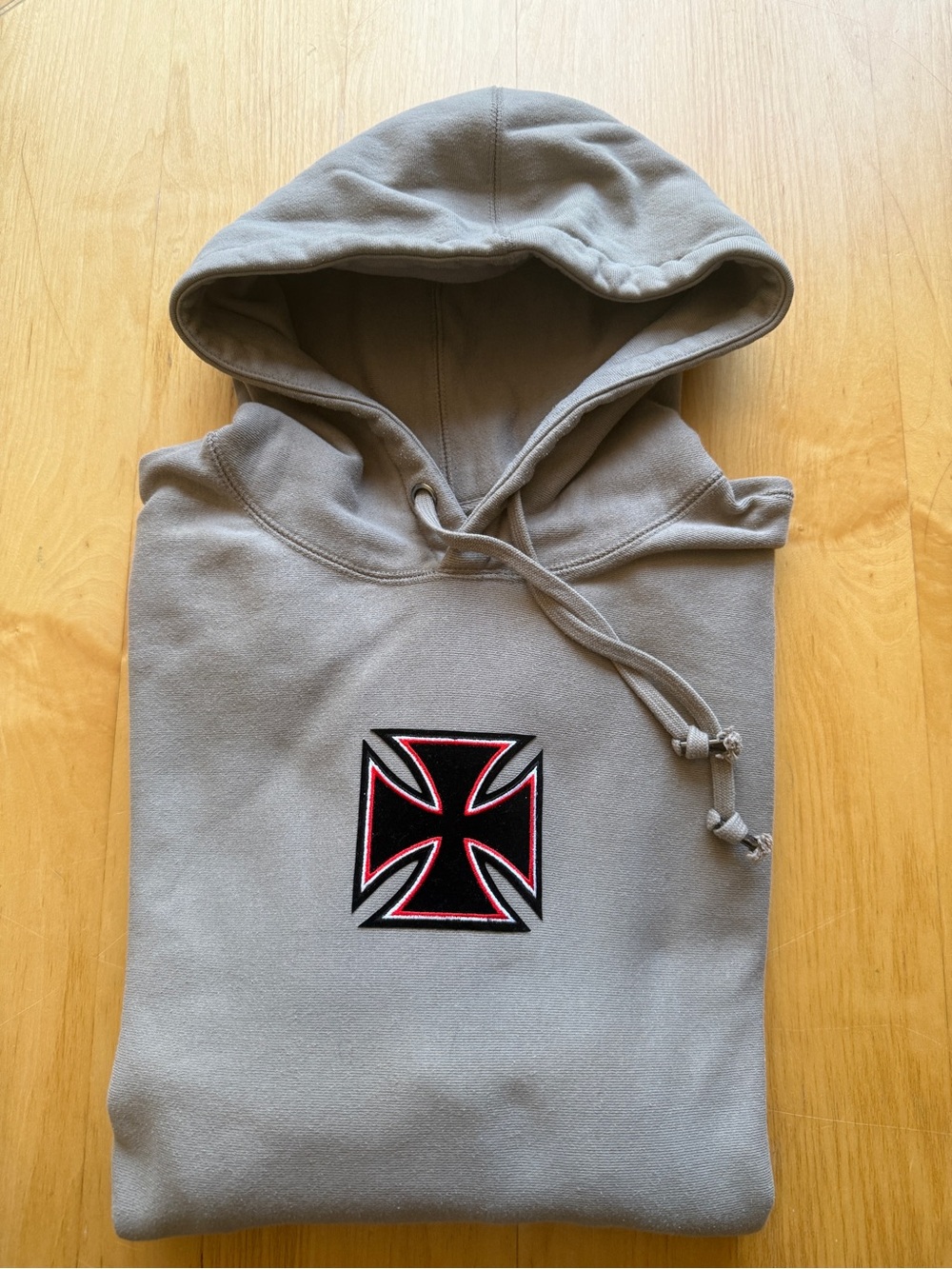 Maison Article Shoe Palace Iron Cross Hoodie Gray Large Streetwear SP Logo